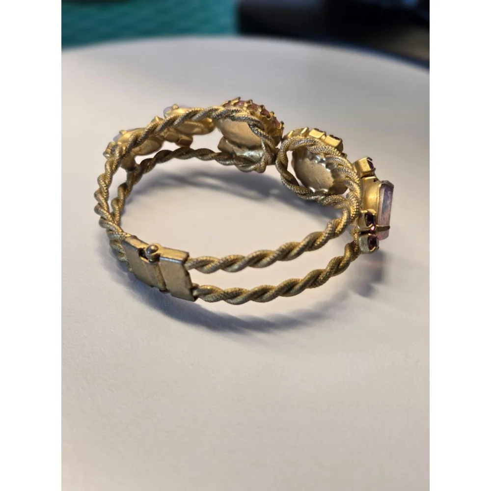 Vintage Women's Unbranded Bracelet, One Size, Gold, Pink and Purple